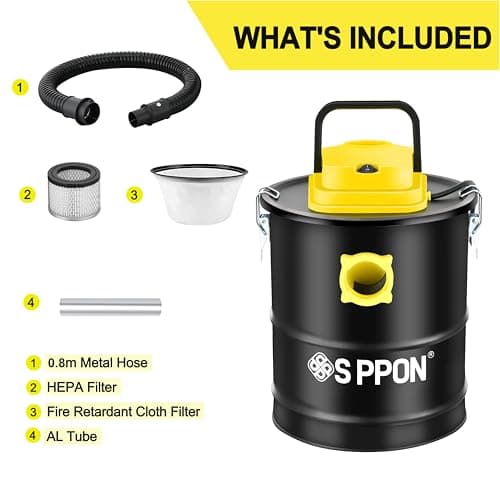 SIPPON Ash Vacuum Cleaner, Pellet Stove Vacuum Cleaner with Blower Function, 800W Powerful Suction 2.6 Gallon All-in-One Ash Vacuum for Fireplaces, Pellet Stoves