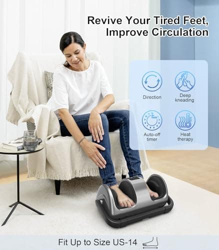 CARESKY® Shiatsu Foot Massager with Heat and Remote-FSA Eligible HSA Electric Deep Kneading Foot Massager for Neuropathy, Plantar Fasciitis, Massage Feet/Leg/Calf/Ankle, Gifts for Women and Men B0D83GDVG8