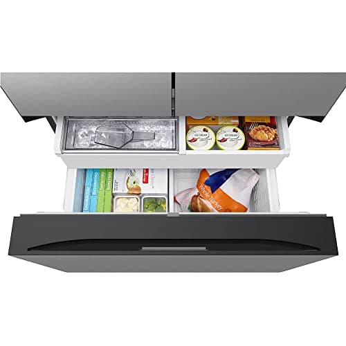 Samsung 24 Cu. Ft. Bespoke Counter Depth 3-Door French Door Refrigerator with AutoFill Water Pitcher, Stainless Steel, RF24BB6200QLAA