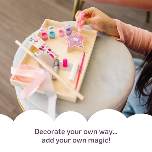 27 Piece Arts & Crafts Activity, Princess Pretend Play, Wooden Star, Paint, Gems, Ribbons, Preschool Toys for Kids, Ages 4+ Melissa & Doug Created by Me Princess Wand Wooden Craft Kit B00S6UZUSS