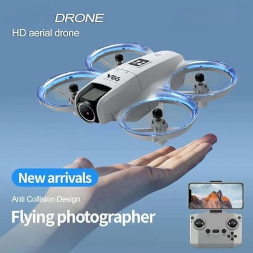 RC Small Drone with Dual Cameras, Propeller Guard, Altitude Hold, One-Key Takeoff, 3D Flips, 2 Batteries, Intelligent Obstacle Avoidance, Remote Control Helicopter Airplane, Hovering, APP Control, LED Lights, for Beginners FPV Palm Takeoff Mini Quadcopter (Orange)