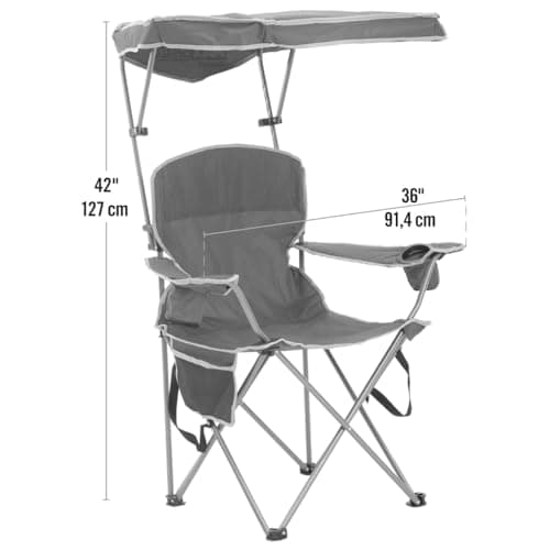 Quik Shade Max Shade High and Wide Folding Camp Tilt UV Sun Protection Canopy Chair