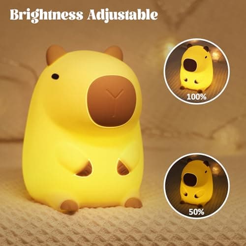 YuanDian Capybara Night Light - Adorable Silicone Lamp for Kids, Babies, Adults | Cute Capybara Gift, Nursery Bedroom Decor B0CQP7MPC1