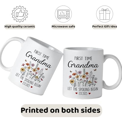 First Time Grandma Gifts, Promoted to Grandma Est 2025 Mug, Let the Spoiling Begin Cup, Soon To Be Grandmas Gift from Daughter, Pregnancy Announcement, Christmas or Grandmas To Be Mothers Day Gift