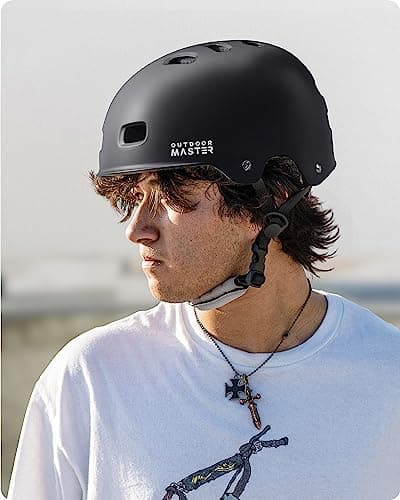 OutdoorMaster Skateboard Cycling Helmet - Two Removable Liners Ventilation Multi-Sport Scooter Roller Skate Inline Skating Rollerblading for Kids, Youth & Adults