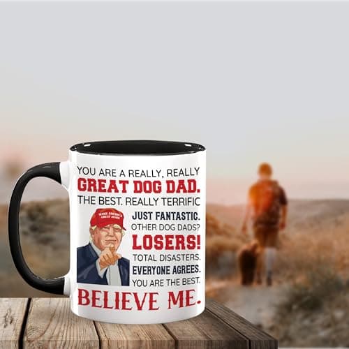 Dog Dad Christmas Gift - Dog Dad Gifts For Men - DogFather Gifts - Pet Lover Owner, Fur Papa Present Idea - Christmas, Birthday, Father's Day Gift for Pet Lovers - Ceramic Mug 11 Oz