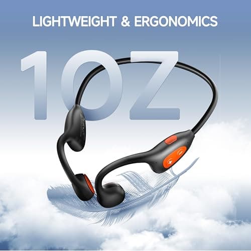 Acjohtin Open Ear Headphones, Bluetooth 6.1 Wireless Air Conduction Headphones Sport Earbuds,IPX6 Waterproof,Clear Call,Lightweight Earphones for Running Cycling Workouts (Black)