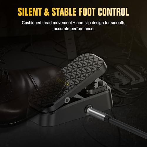 Volume Expression Pedal for Electric Guitar – Dual-Function Passive Foot Controller, No Power Required, Silent Operation, Non-Slip Design, 1/4” Input/Output for Effects and Pedalboards