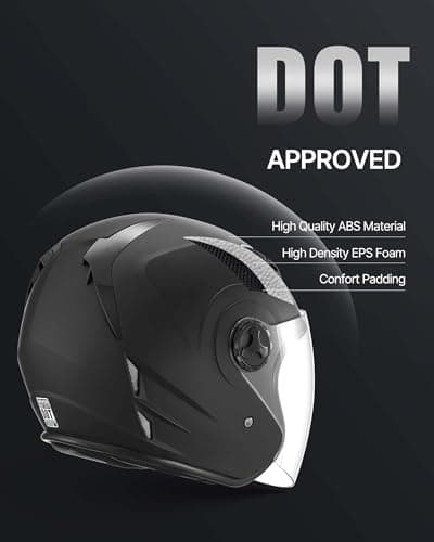 VEVOR Motorcycle Helmet, 3/4 Open Face, Adult Motocross Dirt Bike Helmet with Clear Visor, Comfortable Motorbike Racing Street with Detachable Liner for Men & Women, DOT Approved