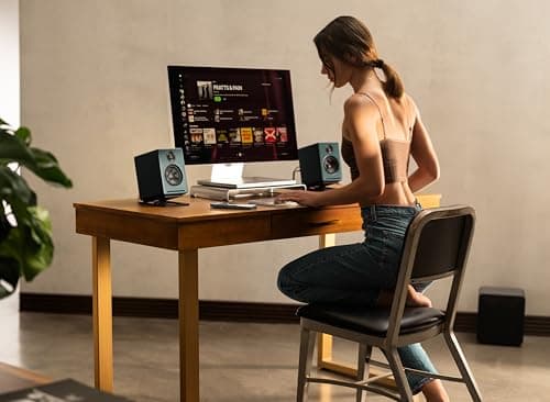 Audioengine A2+ Desktop 24 Bit Limited Edition Wireless Bluetooth Desktop Speakers - 60W Computer Speakers for Music and Gaming Accessories