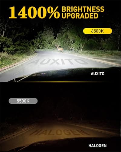 AUXITO 9005 9006 Bulbs Combo 1400% Brighter HB3/HB4 Bulbs, 6500K Cool White, Plug-N-Play, Pack of 2