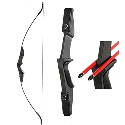 TOPARCHERY Archery 57" Takedown Youth Recurve Bow Hunting Black Long Bow for Beginner Teenagers Right Left Hand Black - Draw Weight 20lbs 30lbs 40lbs
