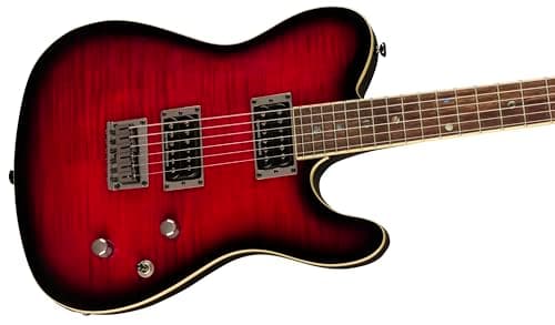 Fender Custom Telecaster FMT HH Electric Guitar, Features Seymour Duncan '59/Pearly Gates Humbuckers with Coil Tap, with 2-Year Warranty, Black Cherry Burst