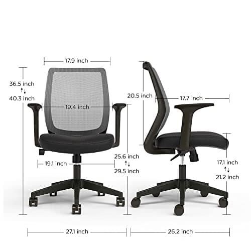 Staples Ergonomic Task Chair, Mesh, Ergonomic, Adjustable Height, Swivel