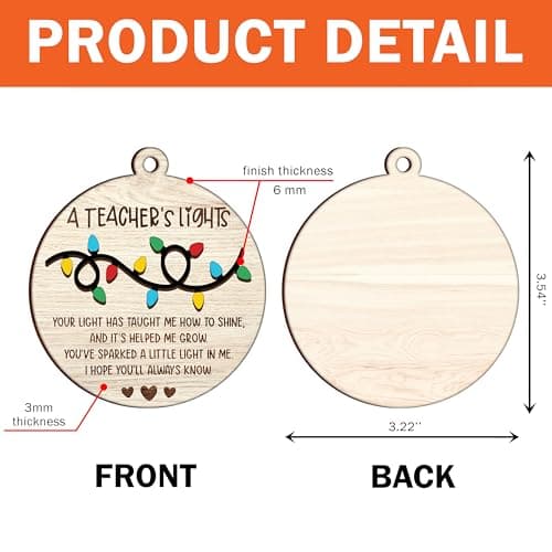 Heartfelt teacher Christmas ornament. A thoughtful thank you gift for teachers that shines with appreciation. Ready to hang. Teacher Christmas Ornaments – Best Merry for Teachers (B48) B0D9GZF921