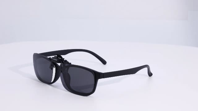 CAXMAN Polarized Clip-on Flip Up Metal Clip Rimless Sunglasses for Prescription Glasses