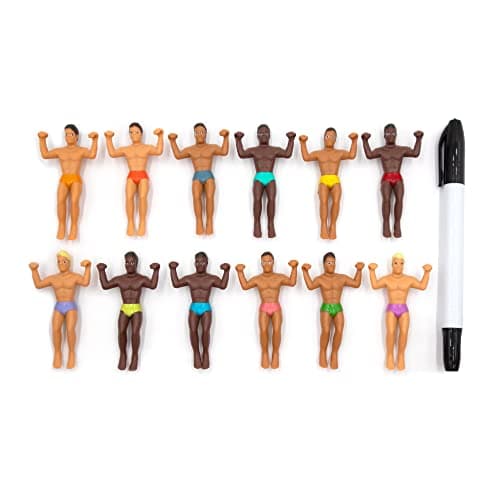 NPW Drinking Buddies Party Edition Drink Markers & Wine Glass Charms – Holiday Party Favour, Stocking Stuffer & Christmas Girls' Night Gift (12-Count, Pen Included)