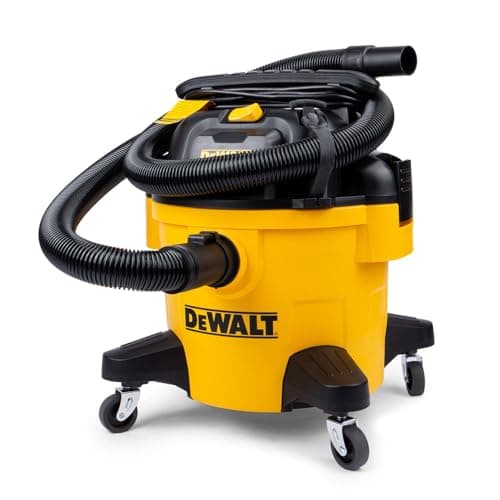DEWALT DXV06PZ 4 Peak HP Shop Vacuums Wet/Dry, 6 Gallon Poly Wet/Dry Vac, Heavy-Duty Shop Vacuum with Blower Function Yellow+Black