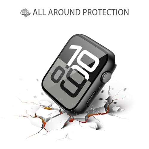 Misxi 2 Pack Tempered Glass Case Compatible for Apple Watch Series 11 (2025) Series 10 42mm, Hard PC Screen Protector Overall Protection Ultra-Thin Lightweight Scratch-Resistant Cover for iWatch, Black