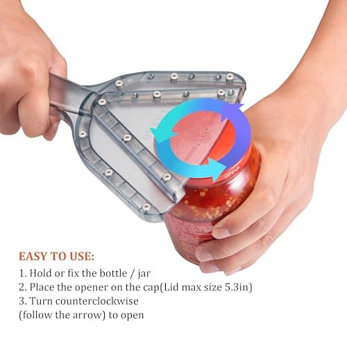 Jar Opener for Weak Hand & Seniors with Arthritis,Easy Twist Off Bottle Caps,Patent | Unique Kitchen Gadgets, Christmas Gifts for Elderly/Women/Men (Blue)
