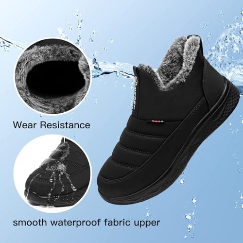 SHIBEVER Womens Winter Snow Boots: Women Ankle Booties Warm Fur Lined Waterproof Insulated Slip On Outdoor Shoes