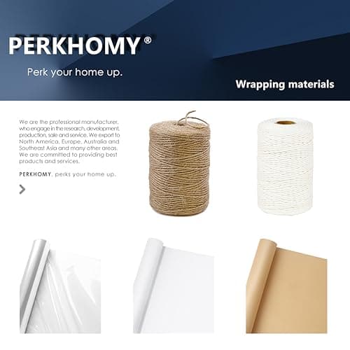 PerkHomy Brown Kraft Paper Roll 17.5" x 1,200" (100') for Gift Wrapping Bulletin Board Craft Art Bouquet Flower Packing Valentines Easel Moving Shipping Floor Poster Covering Table 70GSM 50LB B0C1RC5Y7F