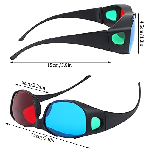 3 Pieces Red Blue 3D Glasses 3D Movie Game Glasses Anti-Polarization Design Red-Blue 3D Style Glasses