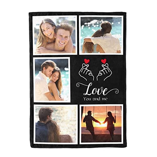 Custom Photo Blankets Using My Own Photo, Personalized Couples Gifts for Valentines Day Gifts for Him & Her