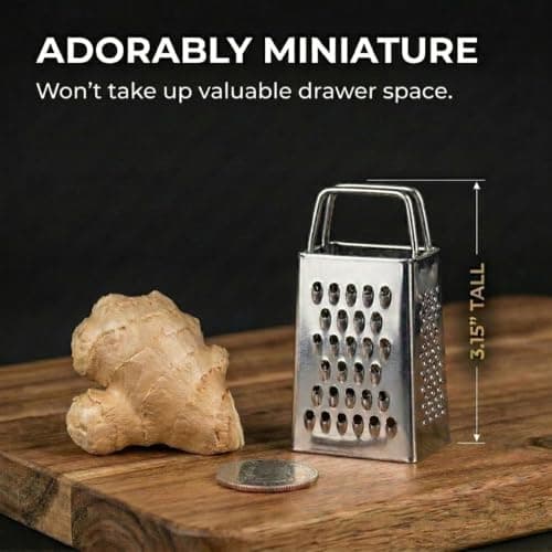 Gift Box and Card, Coworkers, Foodies, Stocking Stuffer, Real Stainless Steel, Ornament Hook, Birthday, Secret Santa Mini Cheese Grater Gift Set, You Make Life a Little Grater Funny Chef Gift B0G15M3C9S