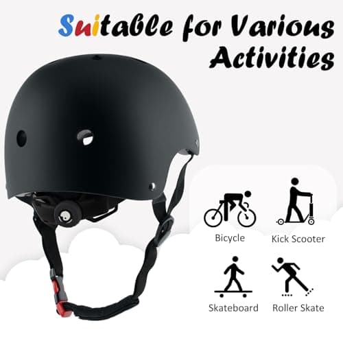 Kids Bike Helmet, Adjustable and Multi-Sport, from Toddler to Youth, 3 Sizes