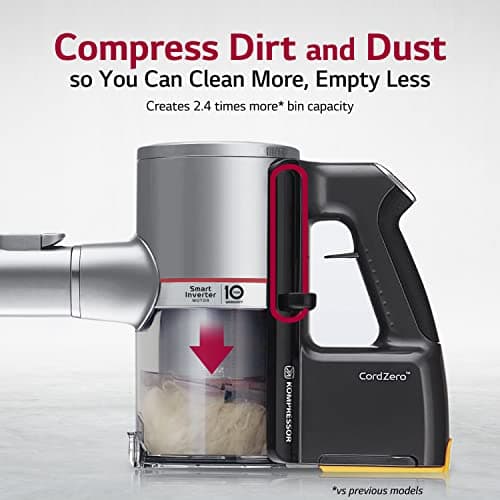 LG CordZero Cordless Stick Vacuum, 2 Batteries, 120 Min Run Time, Powerful Cleaning for Carpet, Hard Floors & Pet Hair, Lightweight, High-Capacity Dust Bin, 10-Year Motor Warranty, A926KSM (Renewed)