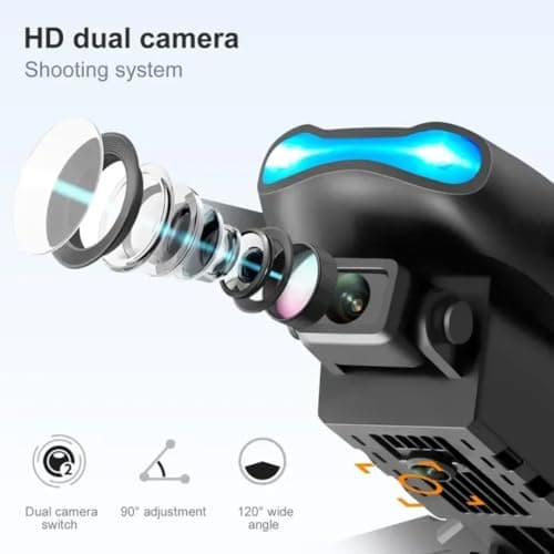 E99 Pro Foldable Drone with Dual 4K HD Cameras for Adults and Teens 14+ – FPV Live Video, Wind Resistant, 3 Speed Modes, One-Key Start, 360° Flips, 2 Batteries, Carrying Case
