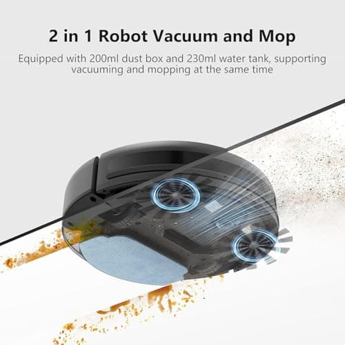 XIEBro Life Robot Vacuum and Mop Combo, Vaccum Robot 2 in 1 with WiFi/App/Voice, Schedule, Water Tank and Dustbin, Self-Charging, Slim, Ideal for Hard Floor, Pet Hair, Carpet