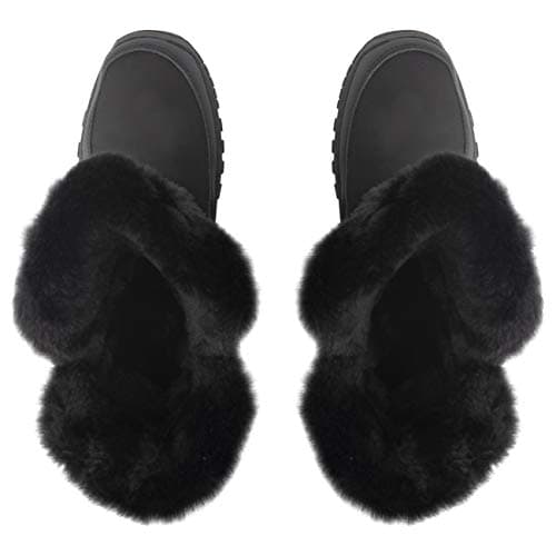 POLAR Womens Memory Foam Twin Zip Opening Pull On Nylon Waterproof Thick Faux Fur Lined Winter Rain Snow Boots