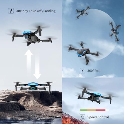 Drone with Camera 1080P with Brushless Motor Drone for Beginner, Long Fly Time, One Key Take Off/Land, RC Quadcopter Toys Gifts for Boys Men Birthday Gifts