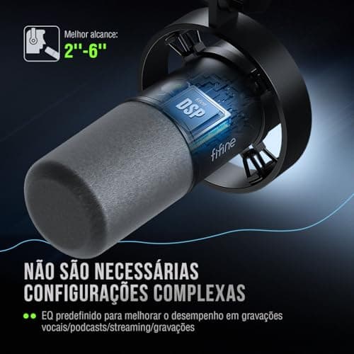 FIFINE K688 Podcast Microphone Kit, USB/XLR Dynamic Microphone with Boom Arm for PC/XLR Mixer, Gaming Mic with Mute Button, Headphone Jack for Vocal, Voice-Over, Streaming, Music Recording -K688CT