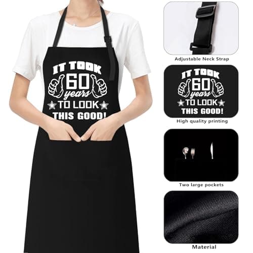30th 50th 60th 70th Birthday Gifts for Men, Apron Gifts for Husband Wife Friends, Kitchen Chef Aprons with 2 Pockets
