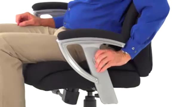 Flash Furniture HERCULES Series Big & Tall 400 lb. Rated Black LeatherSoft Executive Ergonomic Office Chair with Silver Adjustable Arms