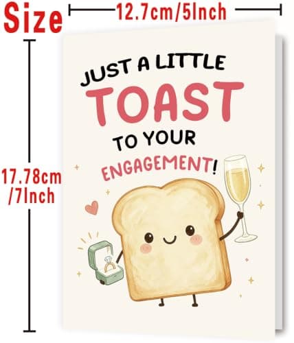 Funny Proposal Congratulations Decoration Gifts for Bride Groom Friend, Cute Toast Pun Design for Engagement Party, 5×7 Inch Asmallgf Happy Engagement Card Gifts for Couple Newlyweds B0H9LKYDPD