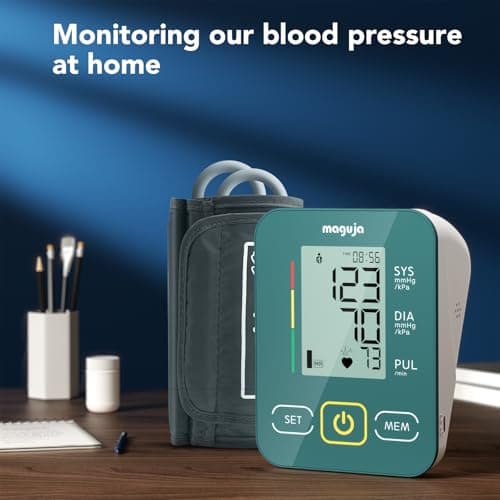 Arm Blood Pressure Monitor,maguja Blood Pressure Machine,BP Monitor Automatic Upper Arm Digital with Blood Pressure Cuff for Home Use (Green)