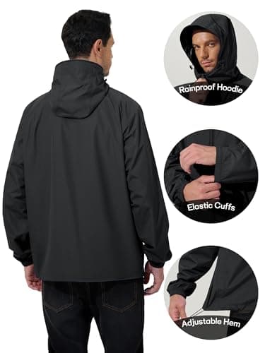 UIQUR Men's Rain Jacket Windbreaker Waterproof Jacket Raincoat Cycling Running Hiking Gear Hood Lightweight Packable