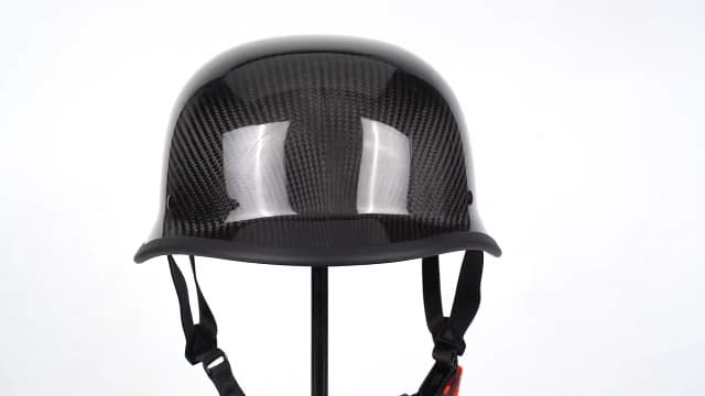 Vintage Motorcycle Half Helmets, Carbon Fiber Open Face Retro Motorcycle Helmets, German Style Half Shell Dot Helmet