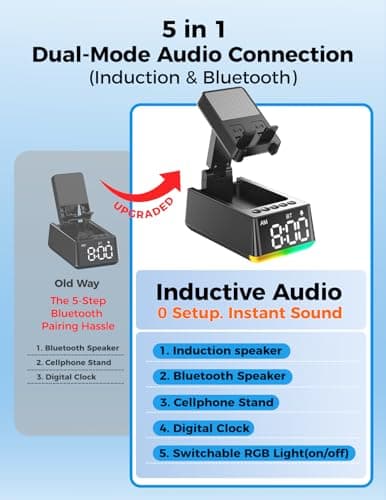 Birthday Gifts for Men Women-Bluetooth Speaker with HD Sound, Stocking Stuffers White Elephant Gifts for Adults, Kitchen Gadgets for Anniversary Idea Gift for Dad Mom Husband Wife(Black)