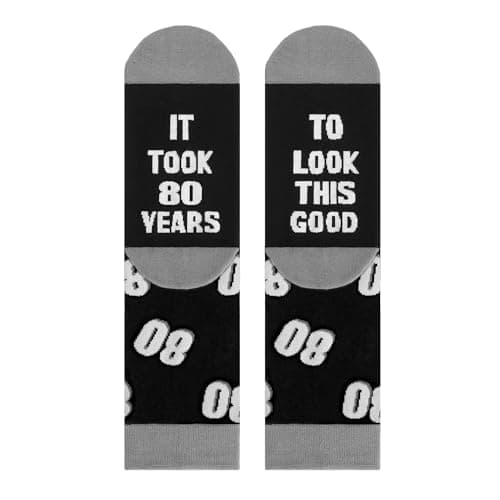 40th 50th 60th Birthday Gifts for him，Men 40th 50th 60th Birthday Decorations, Funny Black Crew Cotton Socks