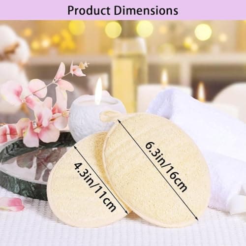 haikuluo Natural Loofah Exfoliating Body Scrubber,Bath Shower Loofah Sponge for Women and Men,Made with Biodegradable Shower luffa Sponge,for Face and Body That Gets You Clean(3 PC)