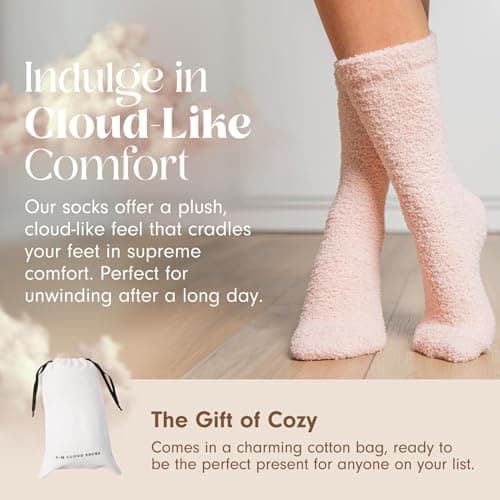 Plush, Breathable Soft Slipper Socks for Women - Comfy Sleep Socks for Self Care, Birthday Gifts Unboxme Gifts Warm & Cozy Ultra-Luxe Cloud Fuzzy Socks, Gifts for Women B0CWYDFXS3