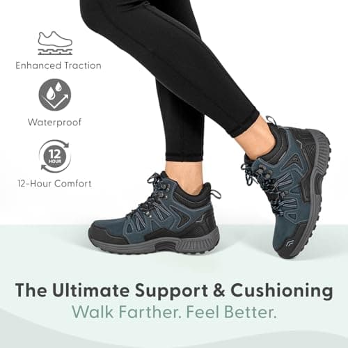 Orthofeet Women's Orthopedic Leather Dakota Hiking Boots