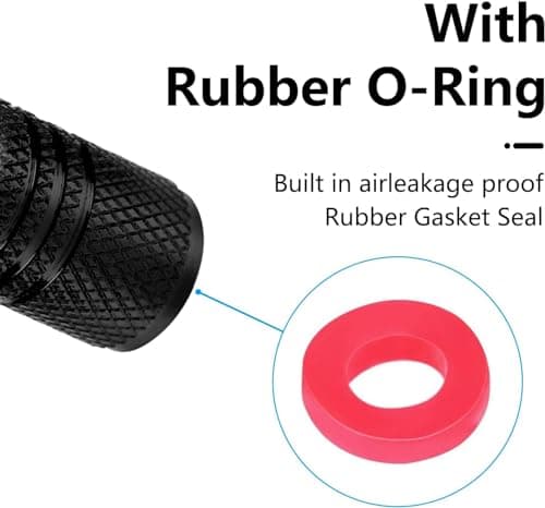 4pcs Tire Valve Stem Caps, Compatible with Toyota TRD Sequoia Tundra Tacoma 4Runner Trucks Series Stem Cap Universal Car Air Cover Car Accessories for Cars, SUV, Truck, Motorcycles Black