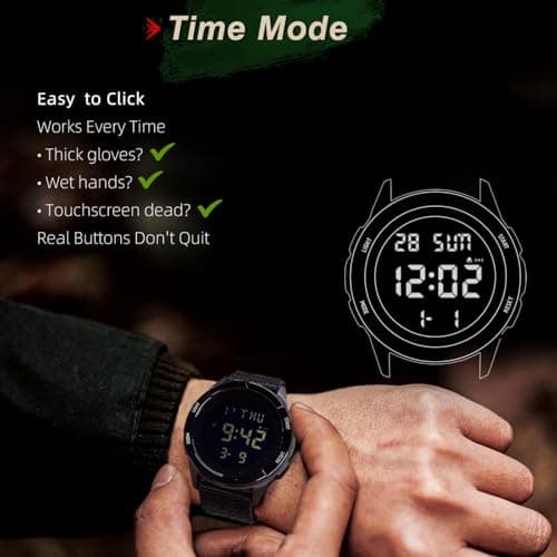 CakCity Digital Watch Military Watches for Men Black Tactical Sports Waterproof Men's Women's Wrist Watch with LED Backlight Nylon Band Stopwatch,Green