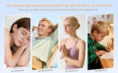 Nsiucion Smallest Sleep Earbuds for Side Sleepers, [Upgrade 2026 Version] Ultra-Comfort & Lightweight Wireless Mini Sleep Headphones, No Low Battery Beep Noise Isolation Ear Buds for Sleeping Working